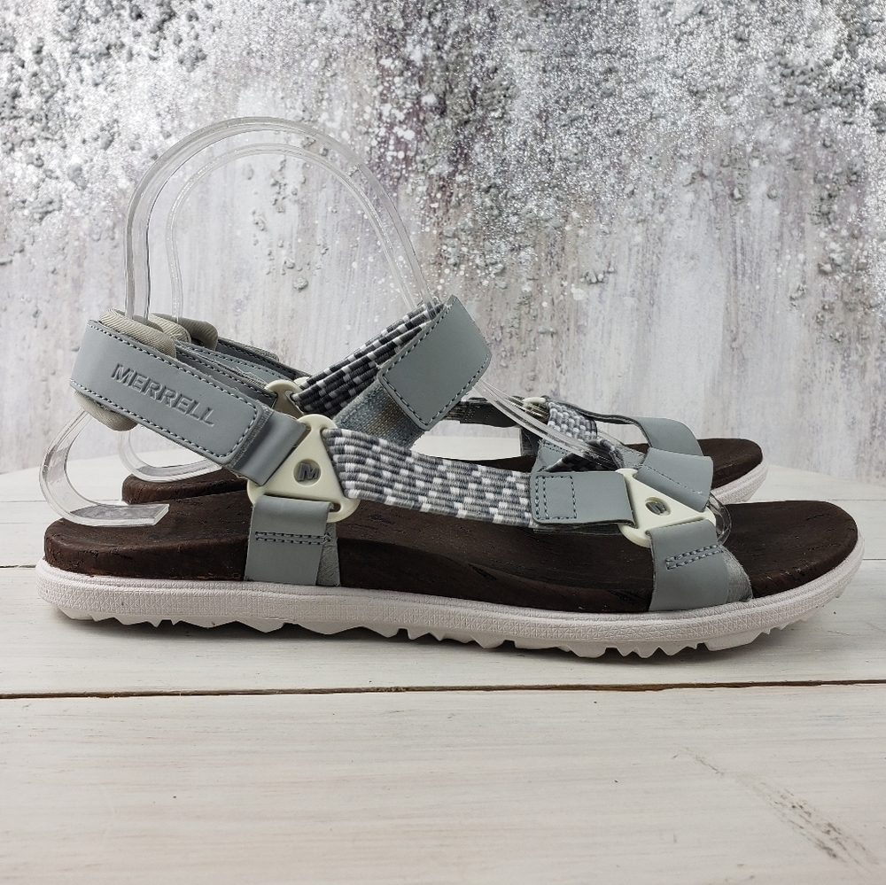 - 446EGU Merrell around town sunvue high rise strappy sandals 8 womens sil…